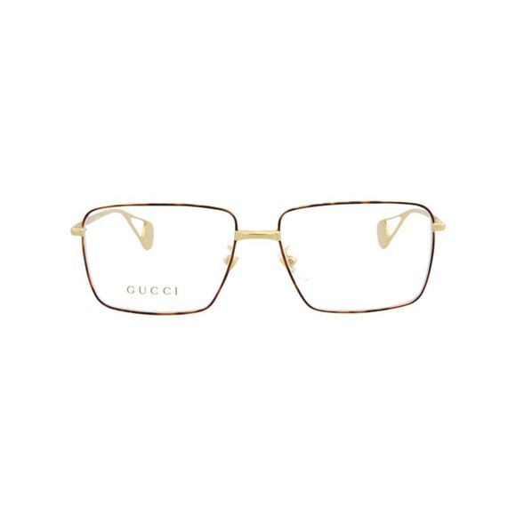 Gucci Square-Frame Metal Optical Frames Gold Womens - Picture 1 of 5